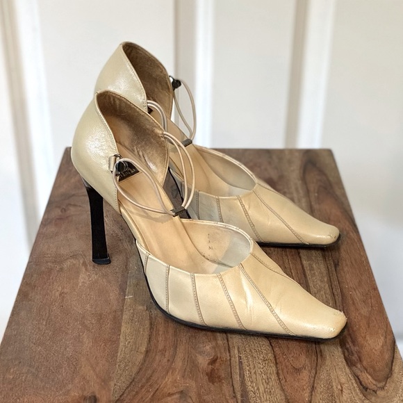 Stilettos Heels Cream Tan Size 8 - Picture 2 of 5